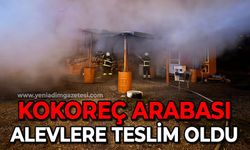 Kokoreççi arabası alevlere teslim oldu!