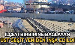 İlçeyi birbirine bağlayan üst geçit yeniden yerine konuldu