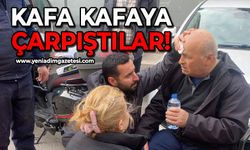 İki motosiklet kafa kafaya çarpıştı!