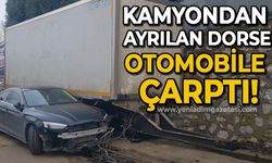 Kamyondan ayrılan dorse park halindeki otomobillere çarptı