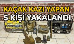 Kaçak kazı yapan 5 kişi yakalandı