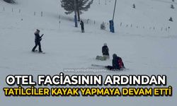 Otel faciasının ardından tatilciler kayak yapmaya devam etti