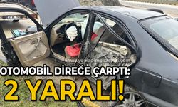 Sinyalizasyon direğine çarpan otomobildeki 2 kişi yaralandı