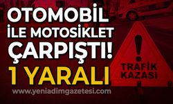 Otomobil ile motosiklet çarpıştı: 1 kişi yaralandı