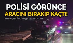 "Pes" dedirten olay: Polisi görünce aracı bırakıp kaçtı