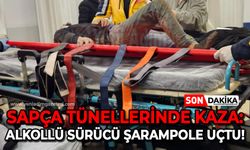 Sapça Tünelleri mevkiinde trafik kazası: Otomobil şarampole uçtu!