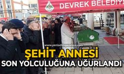 Şehit annesi son yolculuğuna dualarla uğurlandı