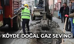 Köyde doğal gaz sevinci