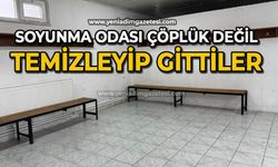 Soyunma odası çöplük değil: Temizleyip gittiler