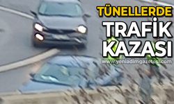 Tünellerde trafik kazası: Sürücü yaralandı!