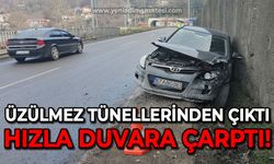 Üzülmez Tünelleri'nden çıktı, hızla duvara çarptı!