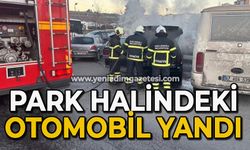 Otomobil park halinde alev aldı