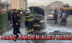 Araç bir anda alev aldı