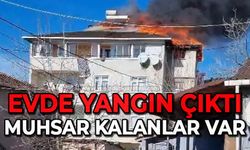 Evde yangın çıktı, mahsur kalanlar var