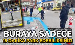 Buraya sadece 15 dakika park edebilirsiniz!