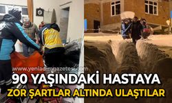 UMKE ekibi zorlu şartlara rağmen 90 yaşındaki hastaya ulaştı