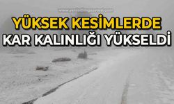 Yükseklerde kar kalınlığı 5 santimetreye ulaştı