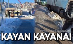 Çarşı buz pisti gibi: Kayan kayana!