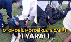 Otomobil motosiklete çarptı: 1 yaralı