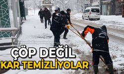 Çöp değil kar temizliyorlar