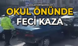 Okul önünde feci kaza