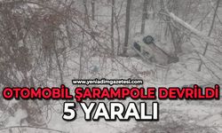 Kontrolden çıkan otomobil şarampole devrildi: 5 yaralı