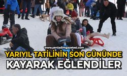 Yarıyıl tatilinin son gününde Ilgaz Dağı’nda kayarak eğlendiler