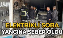 Yemeğe giden ustanın açık unuttuğu elektrikli soba yangına sebep oldu