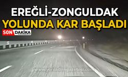 Ereğli - Zonguldak yolunda kar yağışı başladı