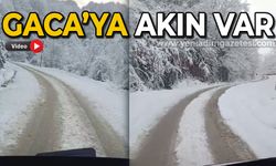 Kar yağışı Gaca'da hayran bıraktı: Vatandaşlar akın ediyor