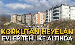 Heyelan nedeniyle apartman sakinleri tedirginlik yaşıyor