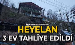 Heyelan: 3 ev tahliye edildi