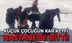 Küçük çocuğun kar keyfi hastanede bitti