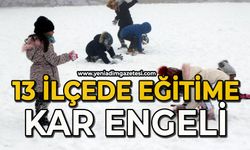 13 ilçede eğitime kar engeli