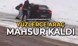 Yüzlerce araç KARDA mahsur kaldı