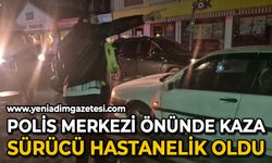 Polis merkezi önünde kaza: 1 yaralı