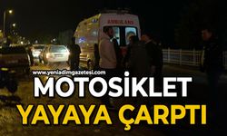 Motosiklet yayaya çarptı: 2 yaralı