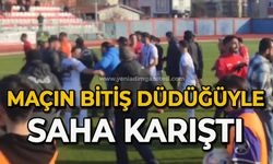 Maçın bitiş düdüğüyle saha karıştı