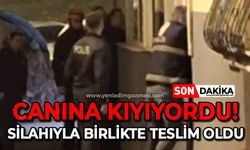 Canına kıyıyordu: Silahıyla birlikte teslim oldu!