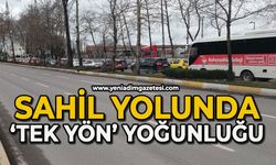 Sahil yolunda tek yönde trafik yoğunluğu