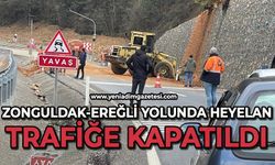 Zonguldak-Ereğli yolunda heyelan: Yol trafiğe kapatıldı