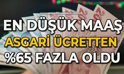 En düşük maaş, asgari ücretten %65 fazla oldu