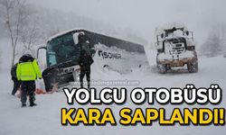 Yoldan çıkan yolcu otobüsü kara saplandı