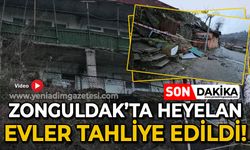 Zonguldak’ta heyelan sonrası 3 ev tahliye edildi