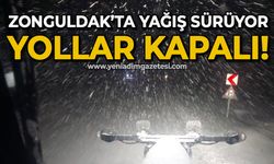 Zonguldak'ta yoğun kar yağışı: Yollar kapandı!