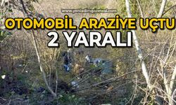 Otomobil araziye uçtu: 2 yaralı