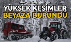 Yüksek kesimler beyaza büründü