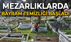 Şehir Mezarlığı'nda bayram temizliği başladı