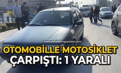 Motosiklet otomobille çarpıştı: 1 yaralı