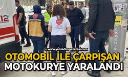 Otomobil ile çarpışan motokurye yaralandı